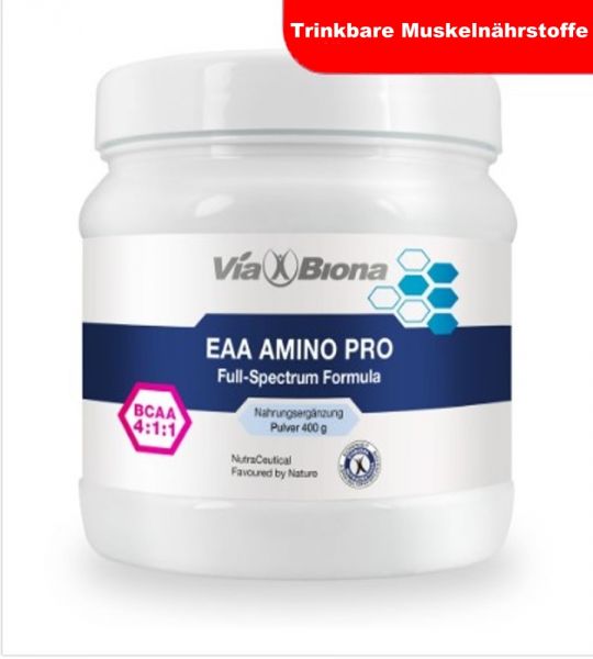 EAA + BCAA AMINO PRO FULL-SPECTRUM FORMULA Die Komplettversorgung essentieller Aminosäuren Getränk.