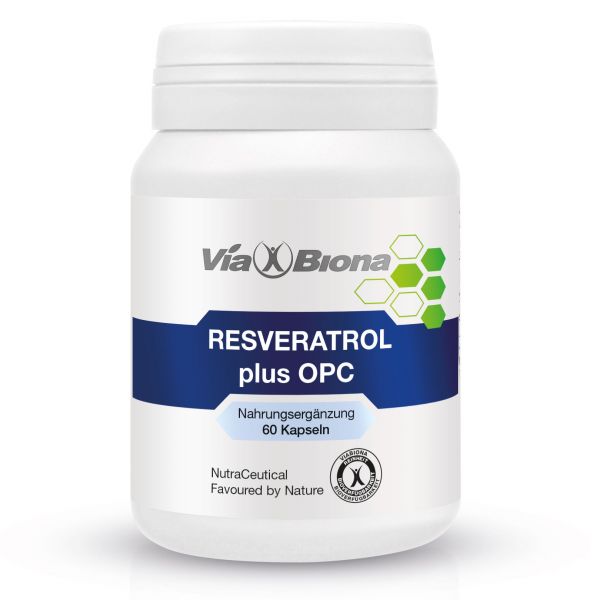 Resveratrol + OPC Nutzen Sie das Langlebigkeits-Molekül aus dem Rotwein 1 Pckg. = 60 Kapseln