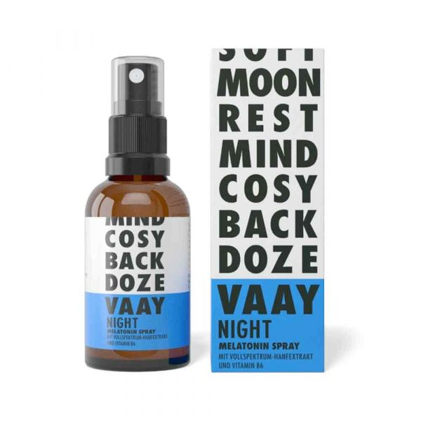 VAAY – Night Melatonin Spray mit Hanfextrakt – (75 mg) – Inhalt: 30 ml